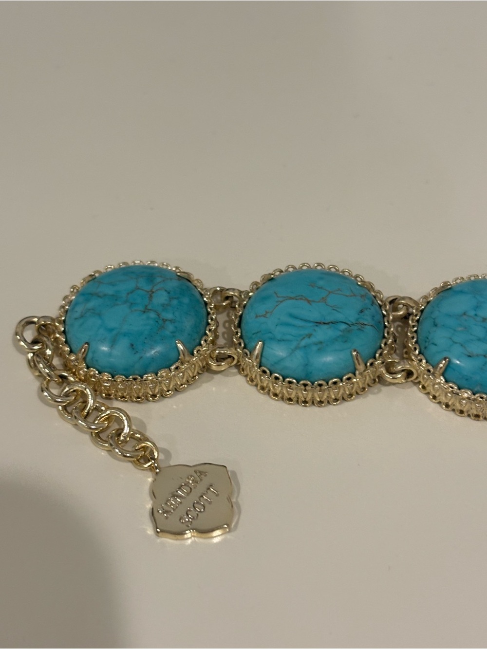 NWOT Kendra Scott Turquoise Stone Link Bracelet - Women Jewelry - Picture 3 of 3